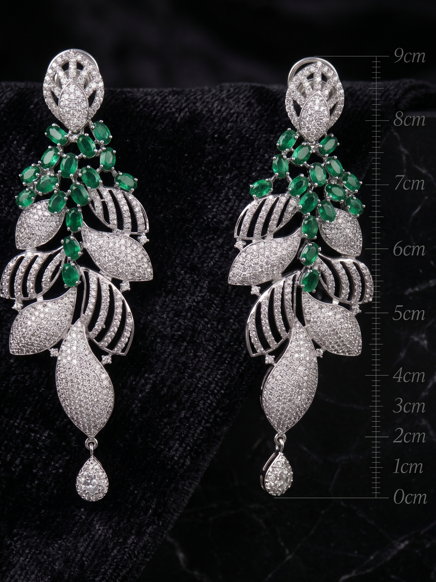 Noir Cascade Long Earrings