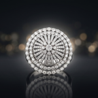 Diamond ring with a black background