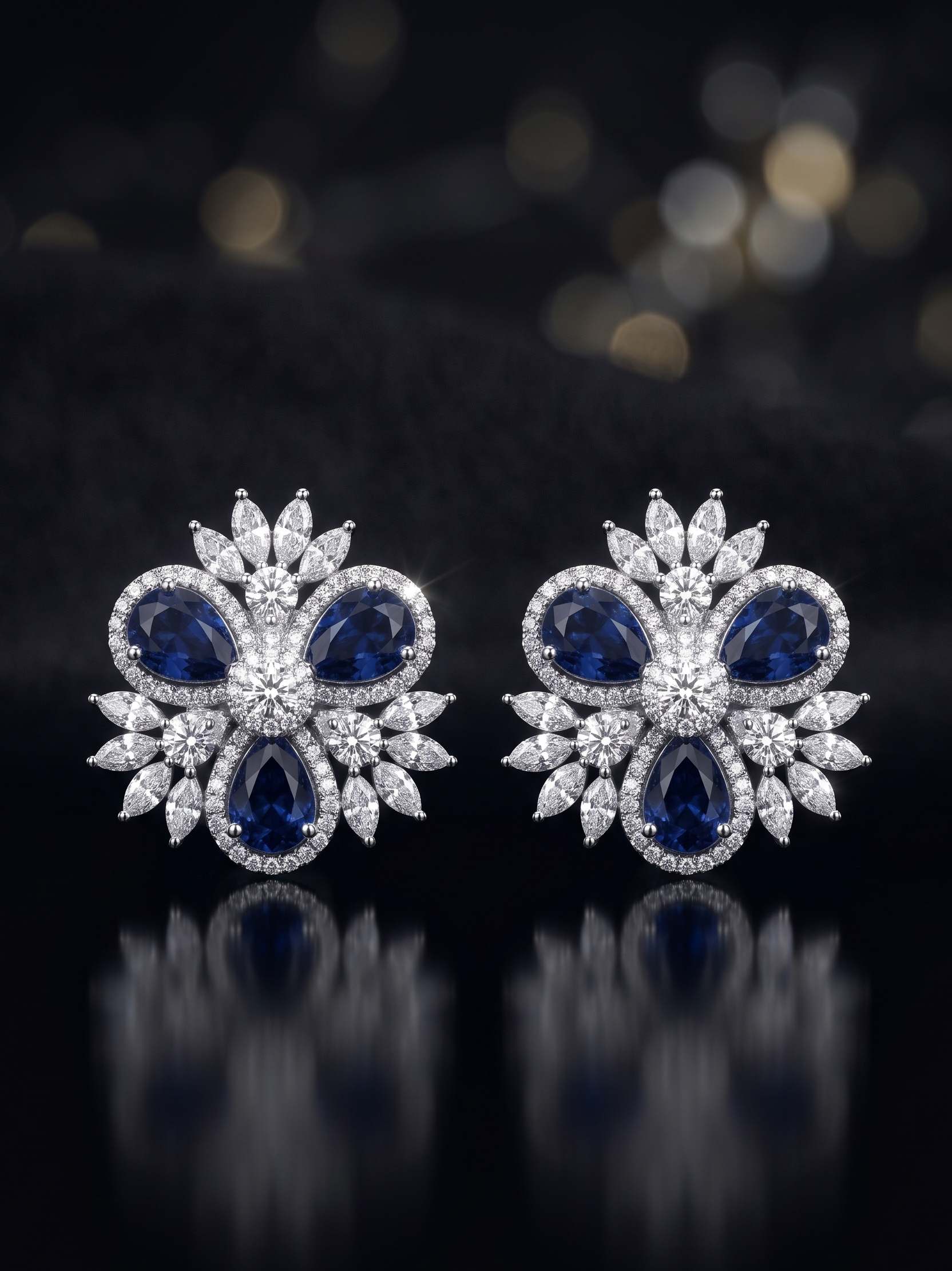 Crystal Edge Stud Earrings